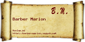 Barber Marion névjegykártya